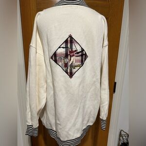 Vintage Men's Cream Golf-Graphic Crewneck Sweater